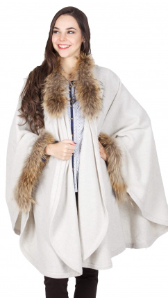 Kaiseralm Damen Strick Cape DS935-PO5 beige Fb 90