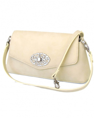 Lady Edelweiss Umhängetasche 17200 Clutch Creme Velouroptik