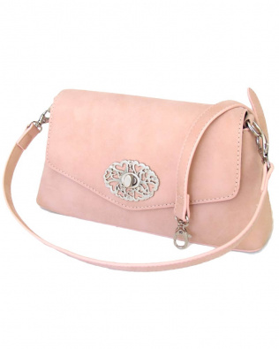 Lady Edelweiss Umhängetasche 17200 Clutch Rosa Velouroptik