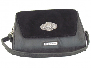 Lady Edelweiss Umhängetasche und Clutch 17501 schwarz