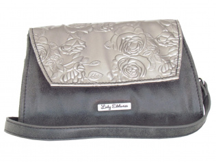 Lady Edelweiss Umhängetasche und Clutch 17502 schwarz silber