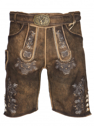 Country Maddox kurze Herrenlederhose Altrei Braun Wildbock