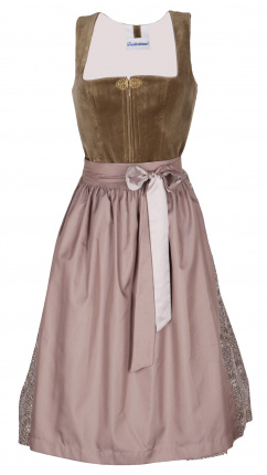 Trachtenhimmel Dirndl Samt Danika 17253 Schlamm Nude 70er midi