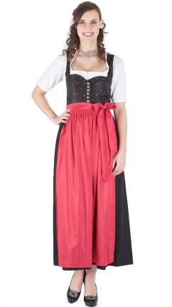 13522 Wenger Dirndl Wilberta 95er Gr 34 schwarz rot