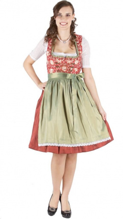 14089 Wenger Dirndl 60er Gr 38 rostrot oliv