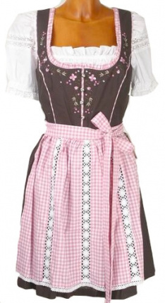 1396 süsses Dirndl 60er Länge Gr 34 rosa Blume