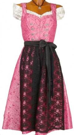 1757 Country Line Dirndl 70er Länge Gr 34 pink