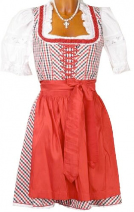 1885 Country Line 50er Dirndl Gr 42 rot schwarz karo