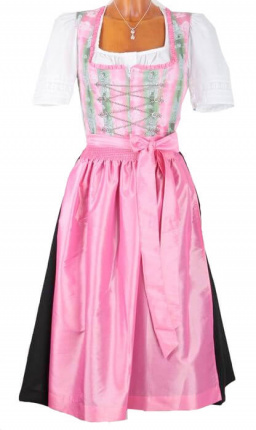 2755 Isar Trachten midi Dirndl 70er pink grün Gr 32