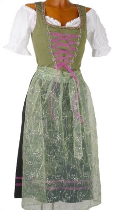 757 Festtagsdirndl 70er Organza Schürze Gr 34 mint