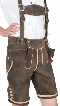 Country Maddox Hirschlederhose Woiferl torf sämisch