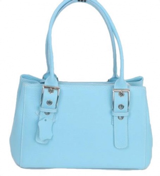 T1440 Ledertasche hellblau