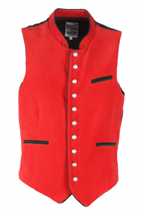 12 Country Line Herren Gilet rot tanne Samt