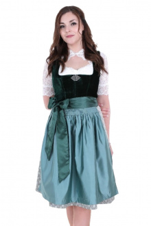 Fuchs Trachtenmode Samtdirndl 17288 Grün Jade 65cm