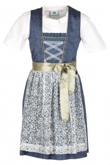 Isar Trachten Kinderdirndl 63174 Jeansblau Spitzenschürze