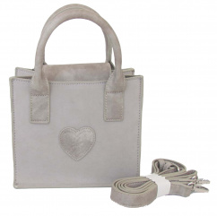 Lady Edelweiss Minibag Handtasche 17005 Grau mit geprägtem Herz