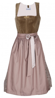 Trachtenhimmel Dirndl Samt Danika 17253 Schlamm Nude 70er midi