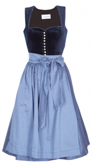 Trachtenhimmel Dirndl Samt Tanja 17264 Marine 70 cm midi