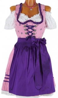 4397 Freches Country Line 50er mini Dirndl Gr 40 pink lila