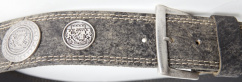 34/2153 Hochwertiger Trachten Ledergürtel mit 6 Münzen