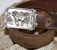 4004 Trachten Ledergürtel Rustic antik bison