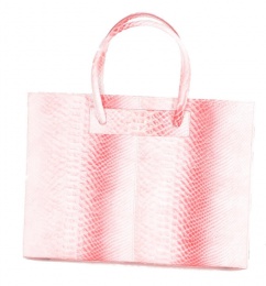 3937 Damen Lederhandtasche in pink rosa weiß